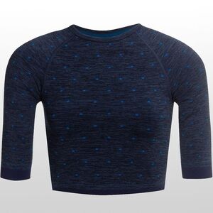 Splits59 Coco Seamless Crop Top XS/S | Blue Polka Dot Activewear